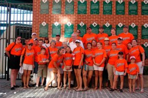Family photo at Camden Yards, Oriole Wall of Fame